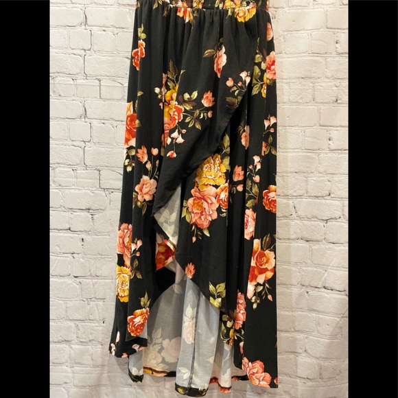 J FOR JUSTIFAY WOMEN'S FLOWERED ESCITE ELASTICIZED BLACK DRESS SIZE S - Picture 15 of 15